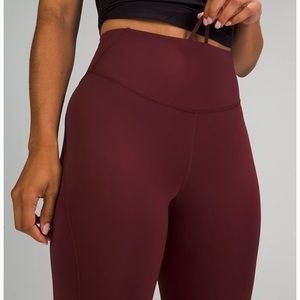 Base Pace High-Rise Running Tight 25” - Red Merlot